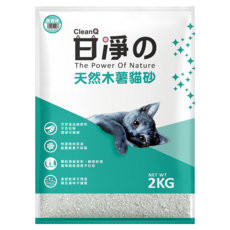 甘淨 天然木薯貓砂, 2kg, 1包, 無香