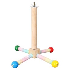 Lanboer 鸚鵡旋轉站架玩具 9 x 20 cm, 木質, 1個