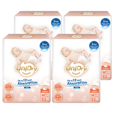 UniDry 優力寶 奢柔優選黏貼型尿布 6~11kg, 208個, 中碼 (M)