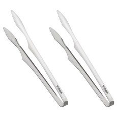 비로르 304 스텐 캠핑 주방 고기 요리 악어 집게, 실버, 2개