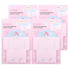 산리오캐릭터 편지 점착 메모패드, 4개, 30매, 마이멜로디
