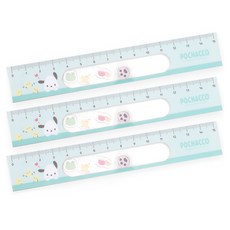 산리오 캐릭터 쉐이커 눈금자 15cm, 포차코, 3개