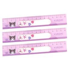 산리오 캐릭터 쉐이커 눈금자 15cm, 쿠로미, 3개