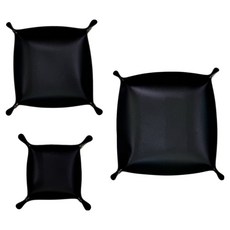 Lab&Tools 方形皮革桌面收納盒3件組, 黑色, 1套