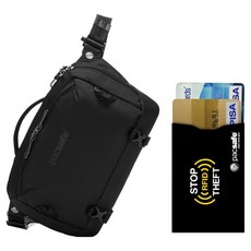 pacsafe EXP 單肩包 + 卡套 2入組, 黑色(包)