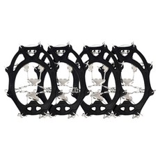 SAPA 冬季登山釣魚24爪鏈條冰爪 雙腳穿戴 2件組, 黑色