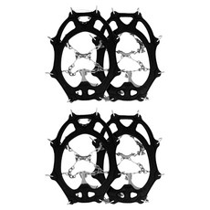 SAPA 冬季登山釣魚12爪鏈條冰爪 雙腳穿戴 2件組, 黑色