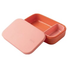 SiliPot Meal Prep 頂級矽膠 Two Go 便當盒, 1個, 珊瑚粉