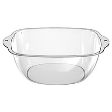 리빙공감 욕실 다용도 사각 플라스틱 세수대야 중형, 투명, 1개