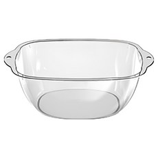 efactory Judy N 浴室多用途方形塑膠洗臉盆 小型, 1個, 透明