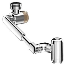 Kyhome 伸縮機械臂水龍頭延伸器 1440度旋轉增壓濾水器/節水器/家用自來水淨水器 銀色, 1個