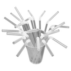 Boni Pack 可彎曲透明吸管 7 x 300 mm, 1個, 500入