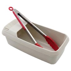 UH홈데코 전자레인지 파스타 쿠커 + 조리 집게 세트, 그레이, 레드, 1세트