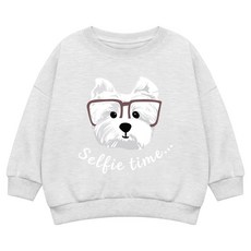 리틀래빗 패밀리 안경 강아지 오버핏 맨투맨