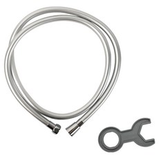 두진 욕실 튜브형 샤워호스 + 스패너 세트, 1.5m, 실버