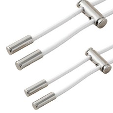 KHOOMIE 褲子連帽衫高彈力自行更換腰帶 5W0968, 2個, 白色 + 銀色