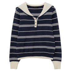 BURU N JUDY 女款D字水手領條紋針織衫 BOSBPOE03C
