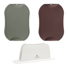 doble 不留刀痕抗菌砧板 + 支架套裝 3件組, 1套, 中型砧板 卡其色 + 勃艮第紅 + 支架