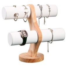 민쓰맘 원목 장신구 진열대, 화이트가죽, 1개