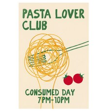 Baide 有助於咖啡廳裝潢的精美帆布海報畫 義大利麵B