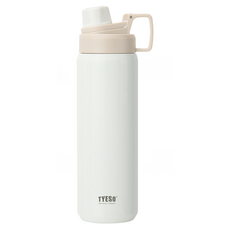 TYESO 泰碩 304不鏽鋼幻彩系列運動保溫水壺, 淺白色, 900ml, 1個