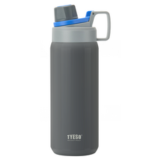 TYESO 泰碩 304不鏽鋼幻彩系列運動保溫水壺, 高級灰, 750ml, 1個