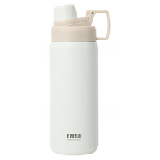 TYESO 泰碩 304不鏽鋼幻彩系列運動保溫水壺, 淺白色, 750ml, 1個