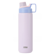 TYESO 泰碩 304不鏽鋼幻彩系列運動保溫水壺, 淺紫色, 900ml, 1個