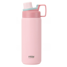 TYESO 泰碩 304不鏽鋼幻彩系列運動保溫水壺, 櫻花粉, 750ml, 1個