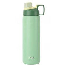 TYESO 泰碩 304不鏽鋼幻彩系列運動保溫水壺, 淺綠色, 900ml, 1個