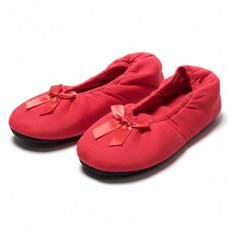 ARYKO 蝴蝶結防滑襪套式室內拖鞋, 紅色, 1個