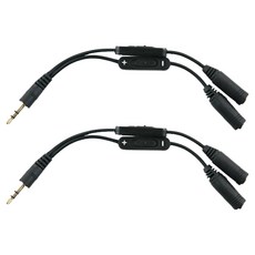 Coms 立體聲Y型轉接頭 3.5公頭 母x2 立體聲 20cm DP236, 混合色, 2個