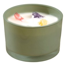 Besthot 水晶礦石香薰蠟燭 綠色, 266g, 1件, 花香