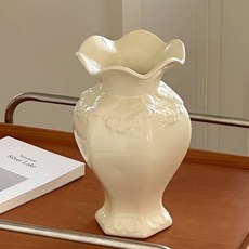 Souplace 法式陶瓷藝術品花瓶 S261-0034CW, 奶油白