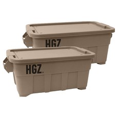 하이그라운즈 캠핑 캐스터 이동식 카고 박스 53L, 딥탄, 1단, 2개