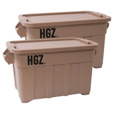 하이그라운즈 캠핑 캐스터 이동식 카고 박스 75L, 카멜브라운, 1단, 2개
