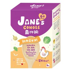 JANE's CONGEE 真的粥 雞肉紫米粥 4包, 600g, 1個