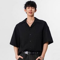 Sunbit 男款日常寬鬆素色Abel領襯衫