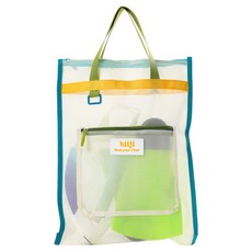 hiiji 短蛙鞋多用途口袋網眼包, 藍綠色 + 黃色