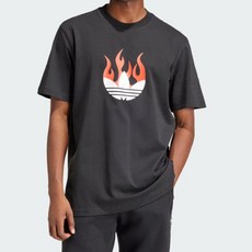 adidas 愛迪達 男款火焰標誌短袖T恤 IS0178