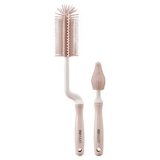 모윰 실리콘 젖병솔 2종 세트, 1세트, 피치 핑크