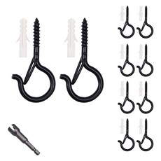 온예리 물음표 나사고리 천장 후크 블랙 10p 세트, 1세트