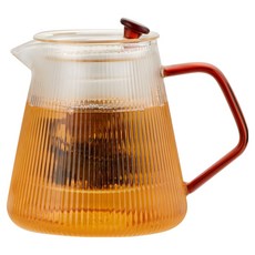 발룬피니 내열유리 컬러핸들 차 거름망 티포트, 혼합색상, 1개, 850ml