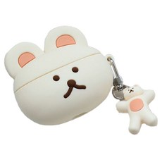 Romane corp. DONATDONAT 小熊 AirPods 3 矽膠保護殼, 1個, 奶油色