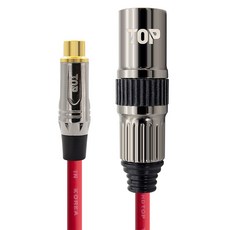 HDtop RCA 母 to XLR 公連接線 3m, 金屬紅, 1個, HT-TP4537