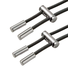 KHOOMIE 褲子 帽T 高彈力束繩 自行更換 DIY 腰帶 5W0968, 2個, 黑色 + 銀色