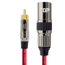 HDtop RCA TO XLR 公頭連接線 3m, 金屬紅, 1個, HT-TP4638