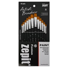 POPO FANCY 專業 Zepit 藝術家扁刷 6種 x 2p 套組, 1套, 2號, 4號, 6號, 8號, 10號, 12號