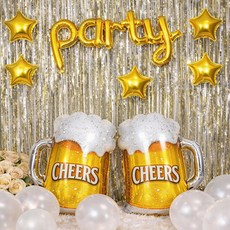 PARTYSHOW 年末派對 新年活動 香檳金色拉簾 派對套組, 混合色, 1套