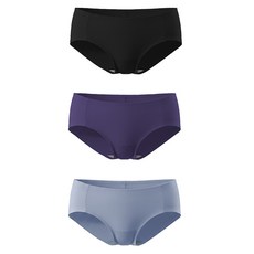 GIAT 吉亞特 氧化鋅舒涼無痕內褲 素面款 3件組 530808, 黑色 + 灰藍色 + 深紫色